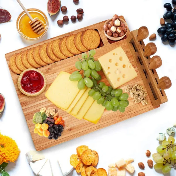 Bamboo Charcuterie Platter Serving Tray - Image 3