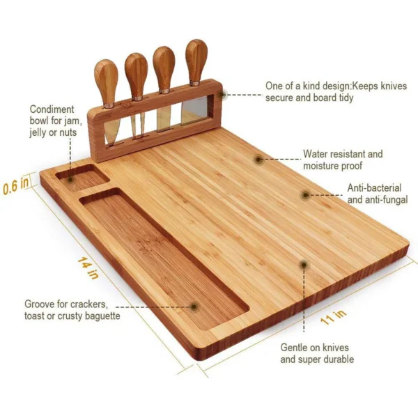 Bamboo Charcuterie Platter Serving Tray - Image 4