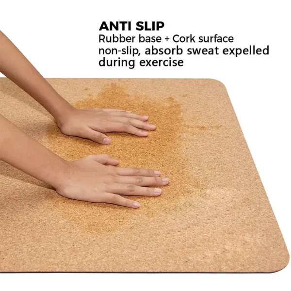 Natural Cork Yoga Mat - Rubber Backing - Image 2