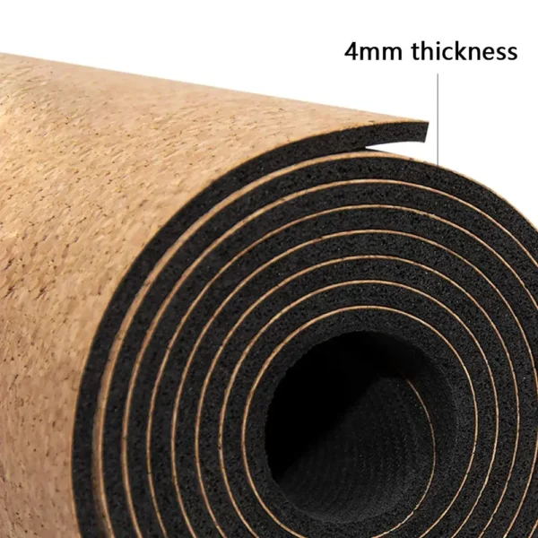 Natural Cork Yoga Mat - Rubber Backing - Image 4