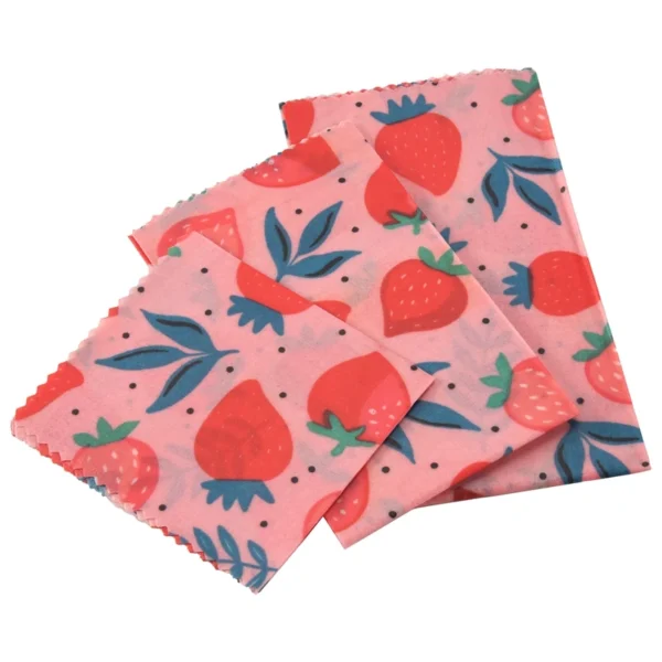 Strawberry Pattern Beeswax Cloth Wrap