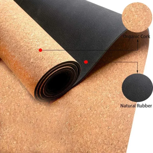 Natural Cork Yoga Mat - Rubber Backing - Image 5