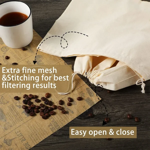 Natural Cheesecloth Strainer - Cotton - Image 2