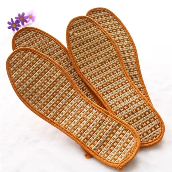 Bamboo Charcoal Hand-Woven Shoe  Insoles - Comfortable, Breathable, Anti-Bacterial - Image 2